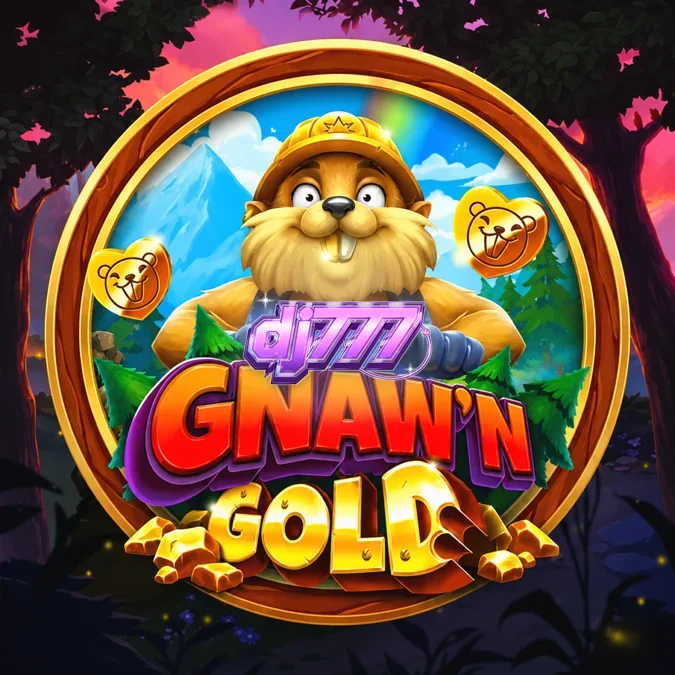 Interface visual e símbolos do slot Gnaw’n Gold com tema de floresta